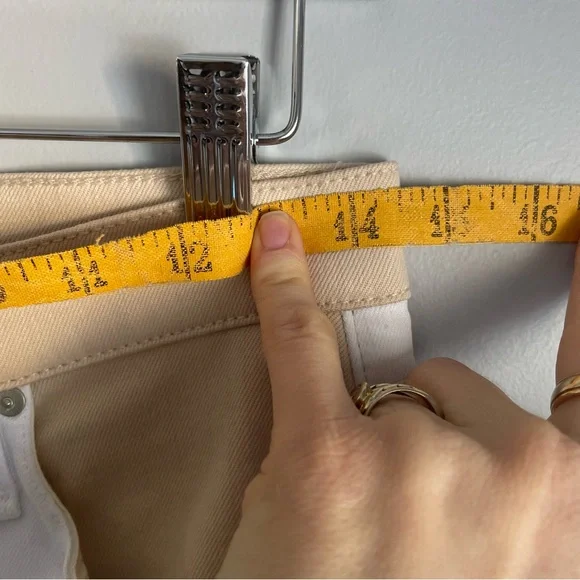 Hudson White and Tan Two Tone Straight Leg Jeans size 27” Minimalist Neutral - Picture 5 of 9